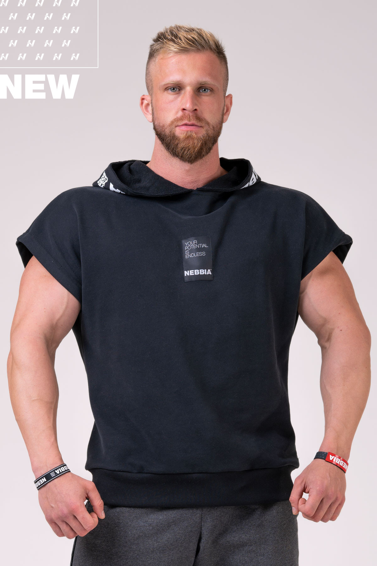 Nebbia NO LIMITS Rag Top with a Hoodie Black 175