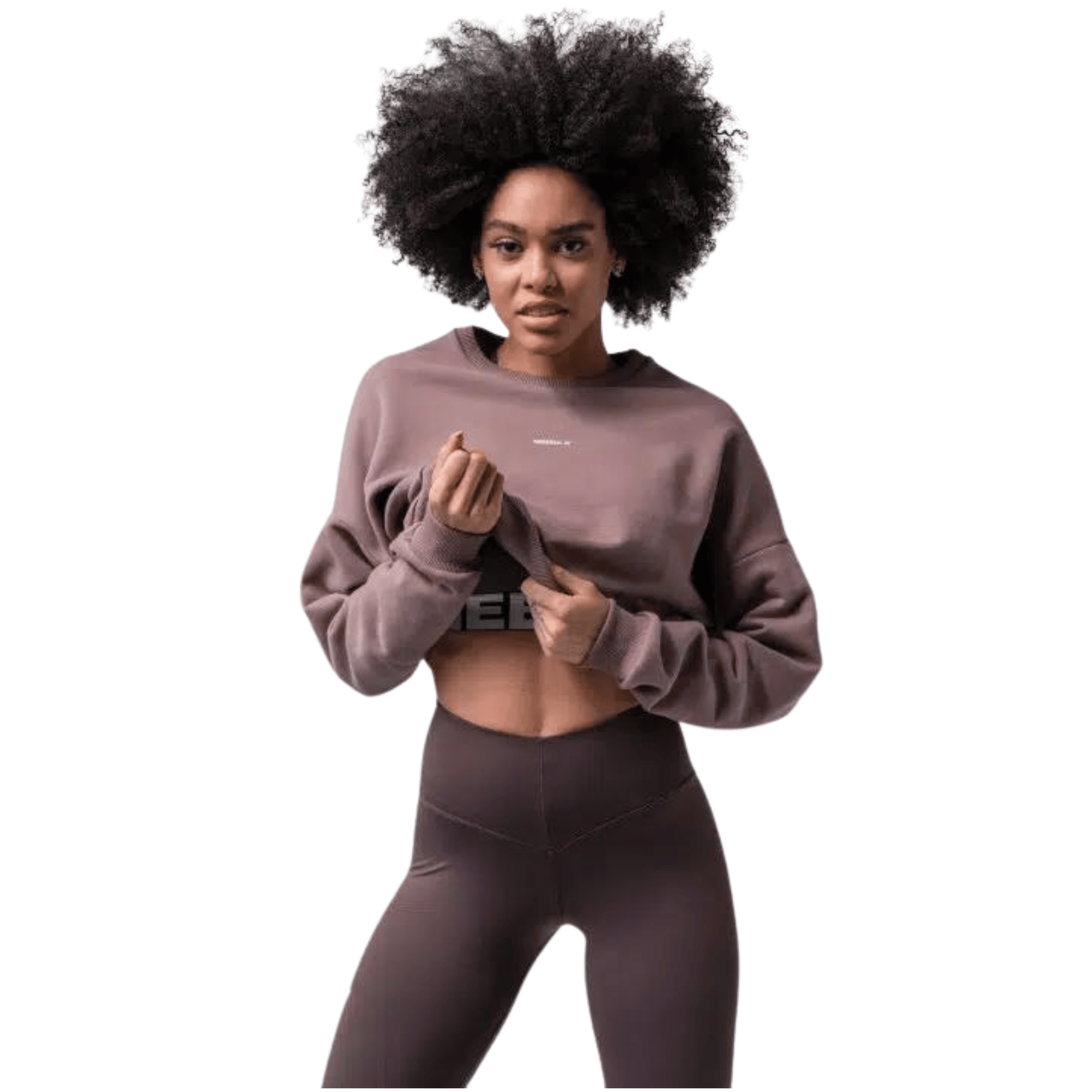 NEBBIA Loose FIt Sweatshirt "Feeling Good" Brown 420