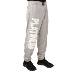 PLATINUM JERSEY PANTS GREY W/WHITE LOGO JP-110